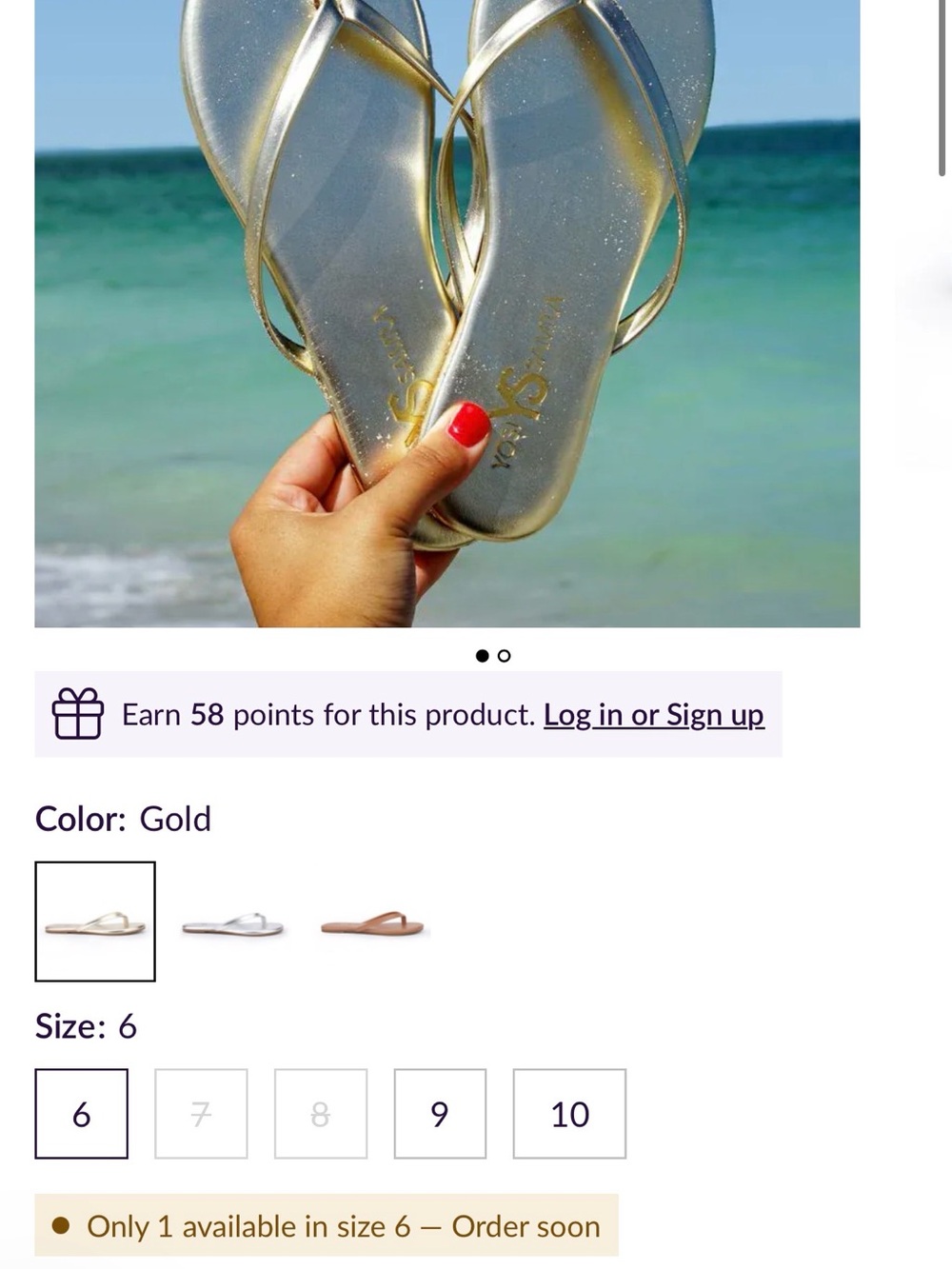 Yosi Samra Metallic Gold Thong Sandals